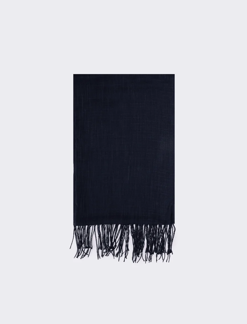 Foulard donna basic con frange - Blu