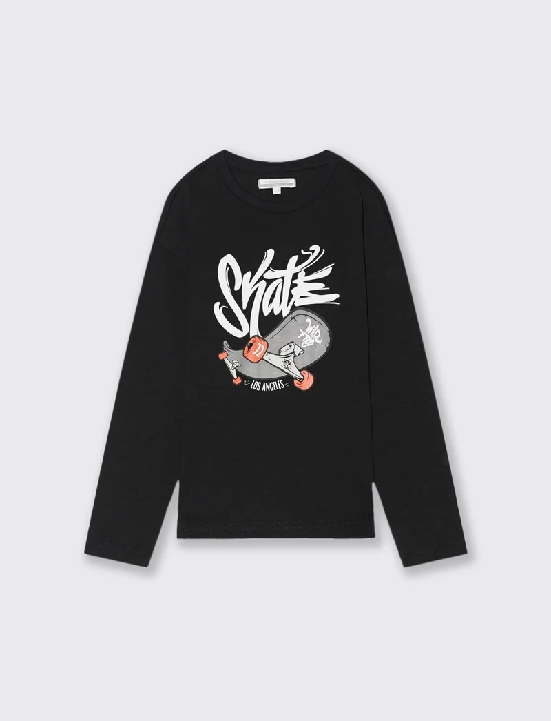 T-shirt maniche lunghe - Nero