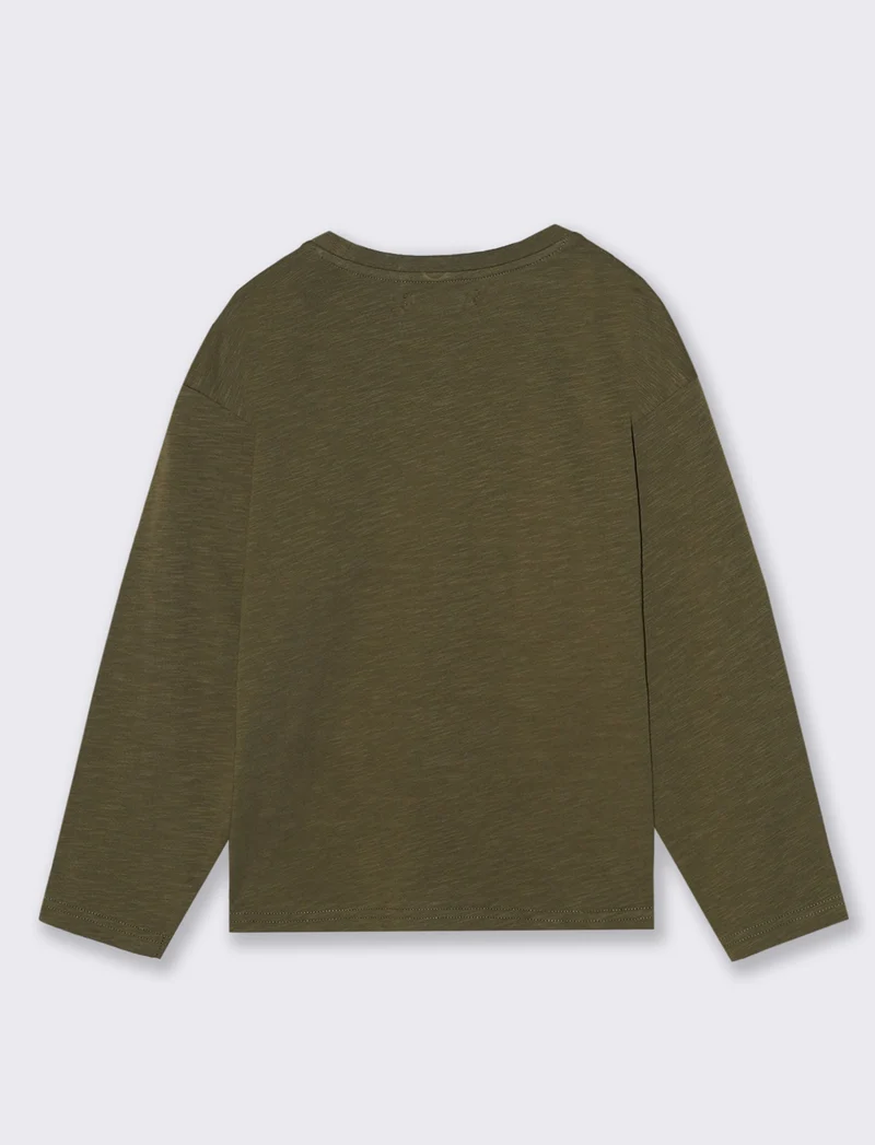 MAGLIA GIROCOLLO CON STAMPA - Verde militare
