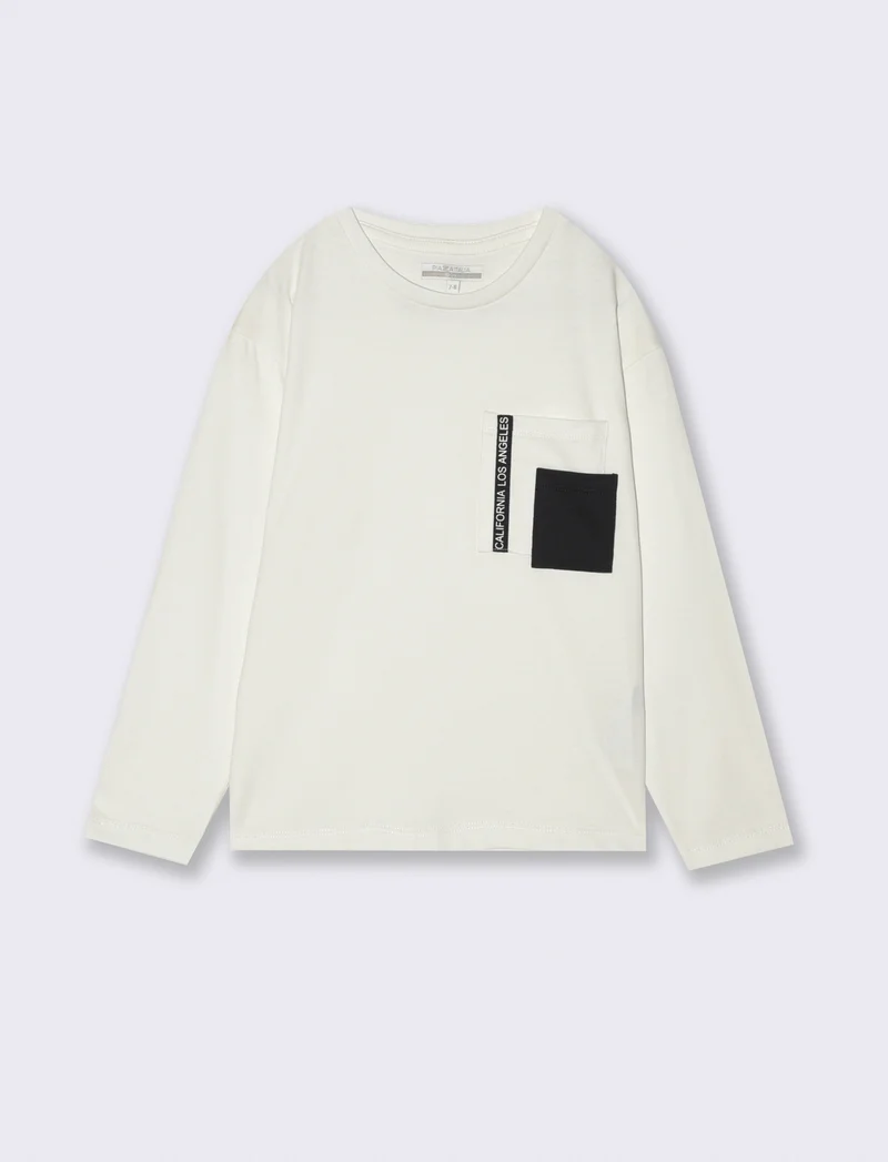 T-shirt DOPPIO TASCHINO - Bianco latte