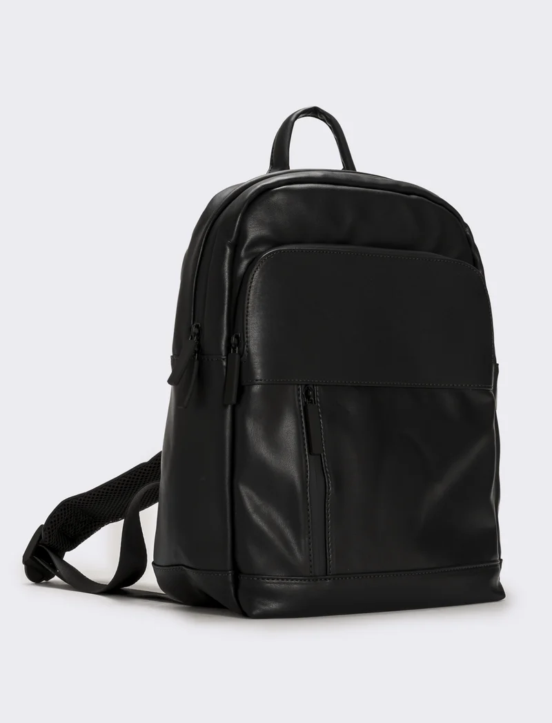 Zaino uomo in pvc con zip - Nero