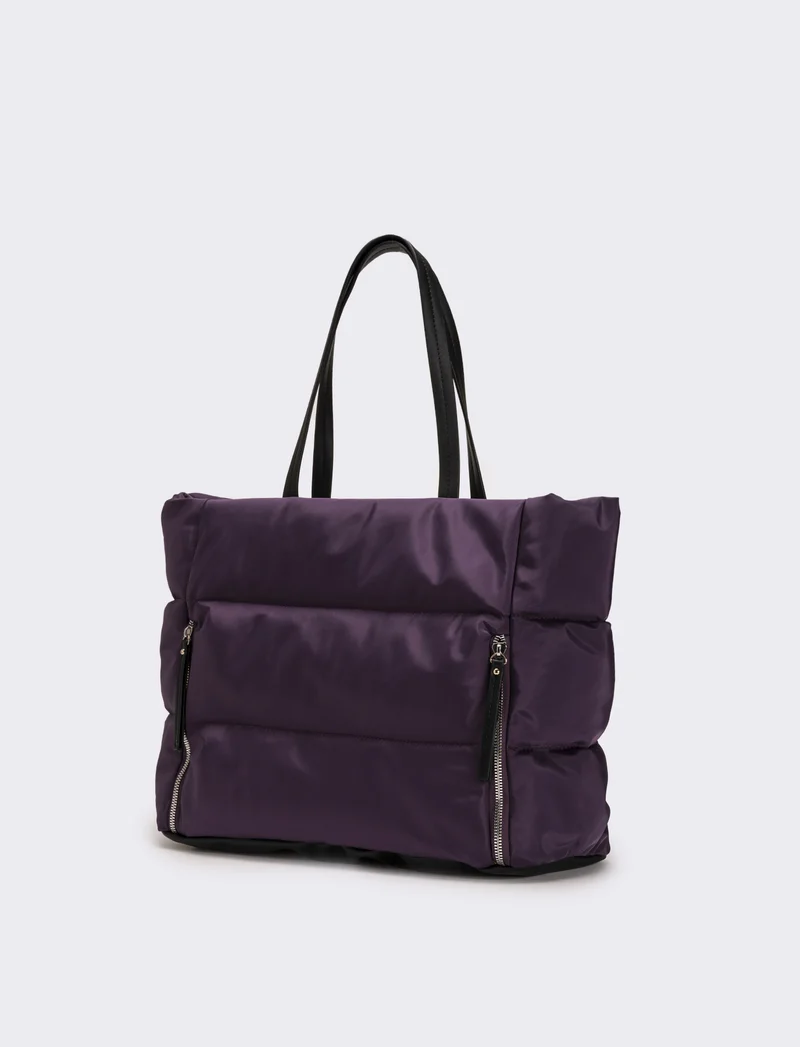Borsa trapuntata in nylon donna - Viola