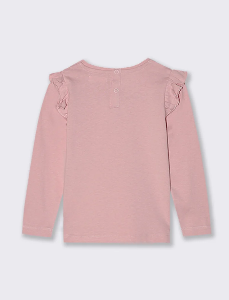 MAGLIETTA CON VOLANT - Rosa