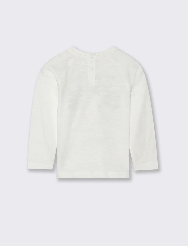 T shirt neonato con manica raglan - Bianco latte