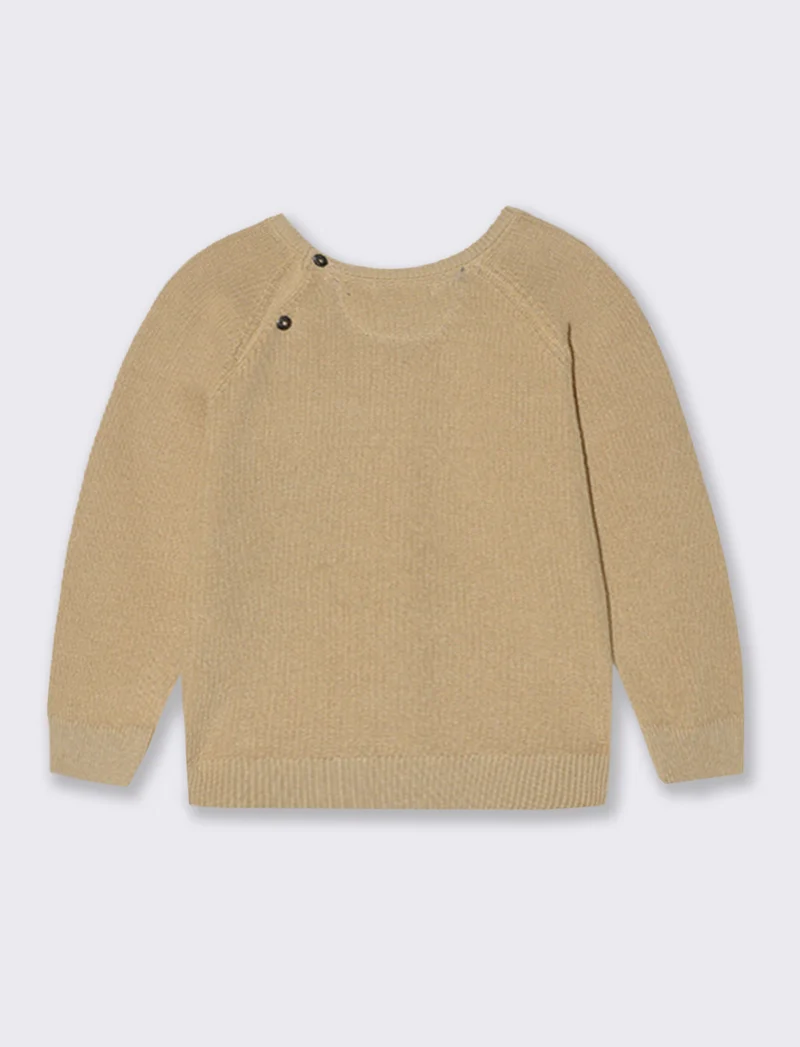 Maglione basico con taschino - Beige