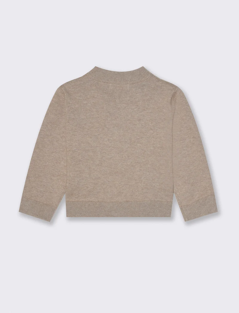 Cardigan basico con zip - Beige