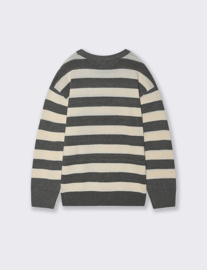 Tricot motivo rigato. - Grigio