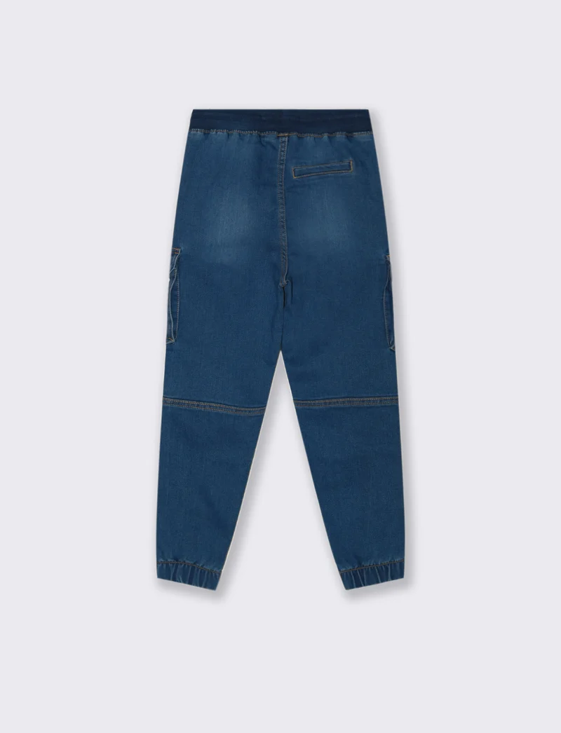 Jogging in denim con tasconi. - Denim