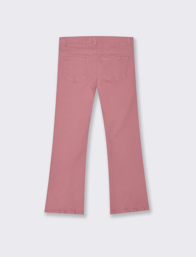 Pantaloni flare in cotone. - Rosa cipolla