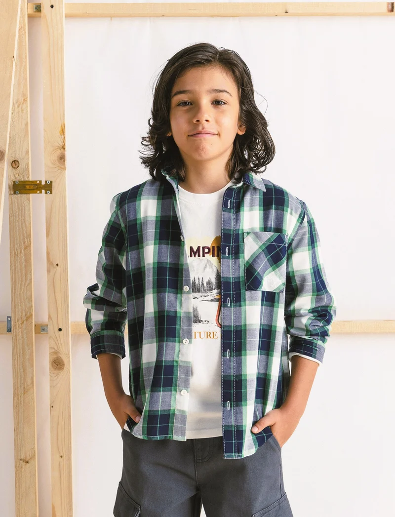 CAMICIA IN COTONE - Verde