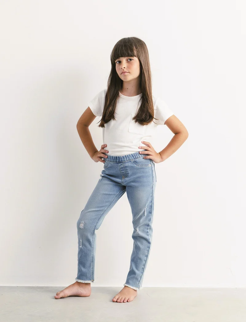 Jeggings aderente in denim - Denim chiaro