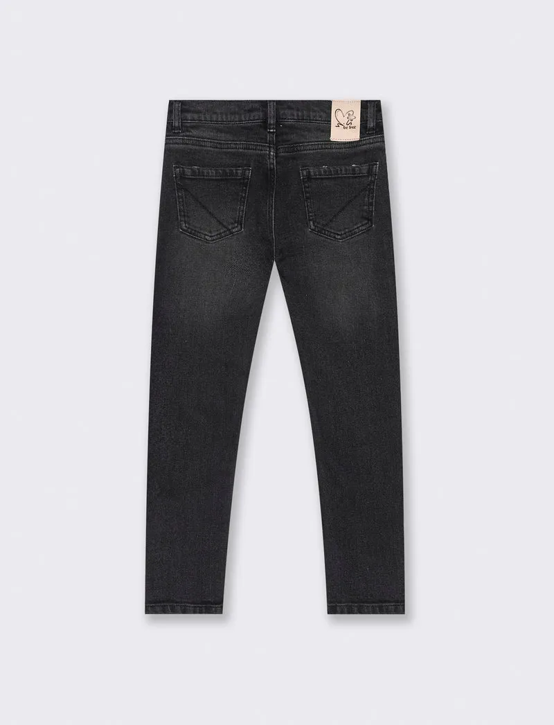 Jeans skinny da bambina. - Nero