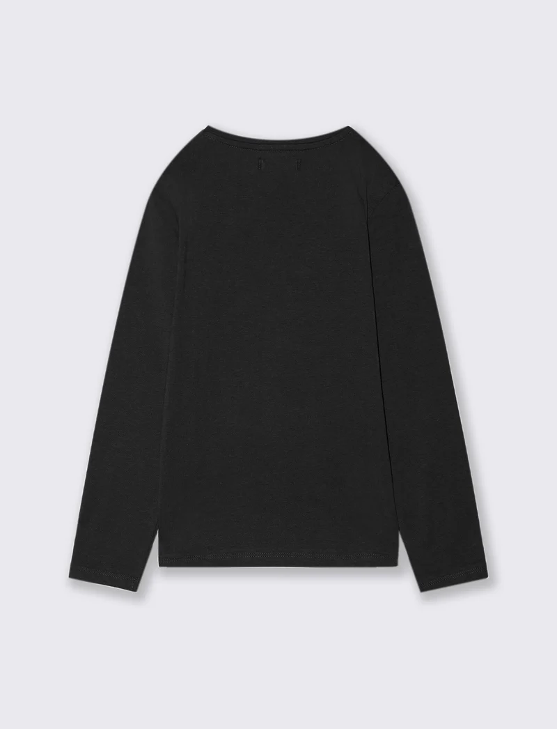 T-SHIRT A MANICHE LUNGHE - Nero