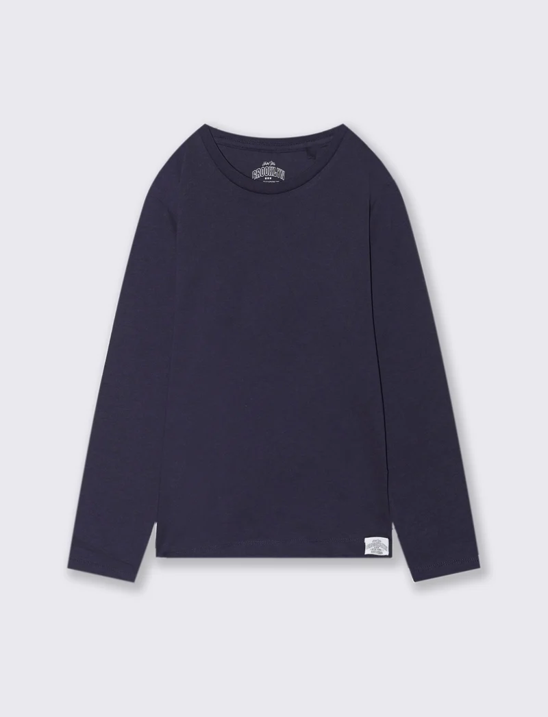 T-SHIRT A MANICHE LUNGHE - Blu