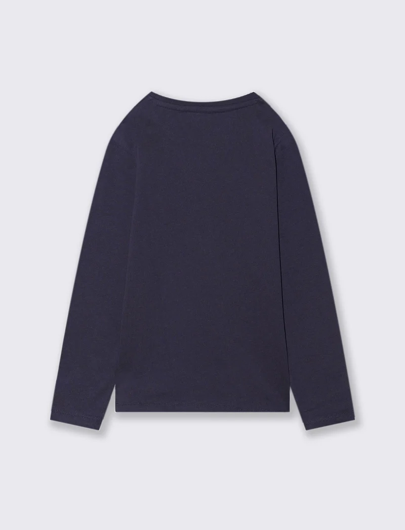 T-SHIRT A MANICHE LUNGHE - Blu