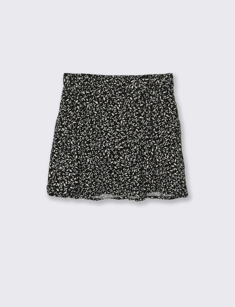 Gonna stampata elegante da bambina. - Nero