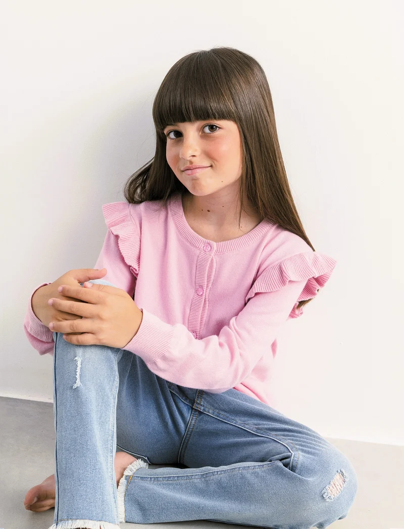 Cardigan da bambina - Rosa
