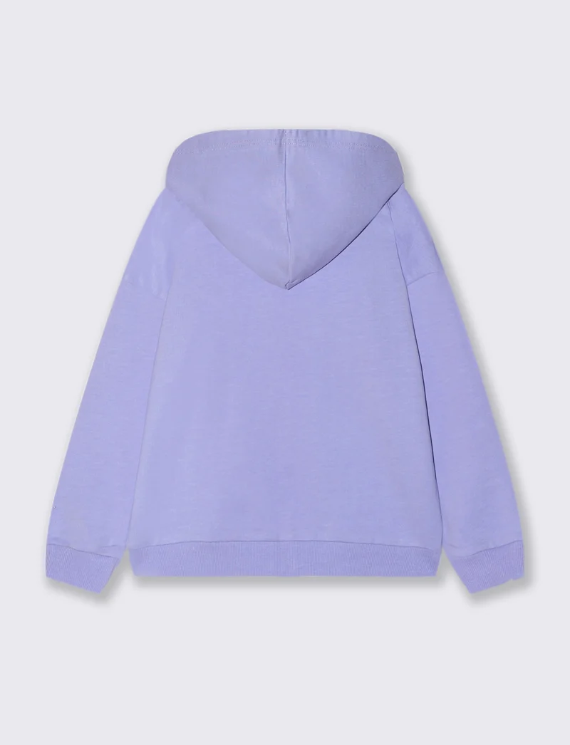 Felpa zippata con cappuccio - Azzurro