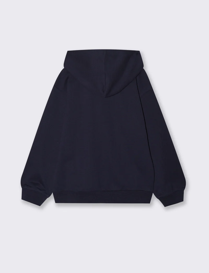 FELPA BASIC CON CAPPUCCIO - Blu