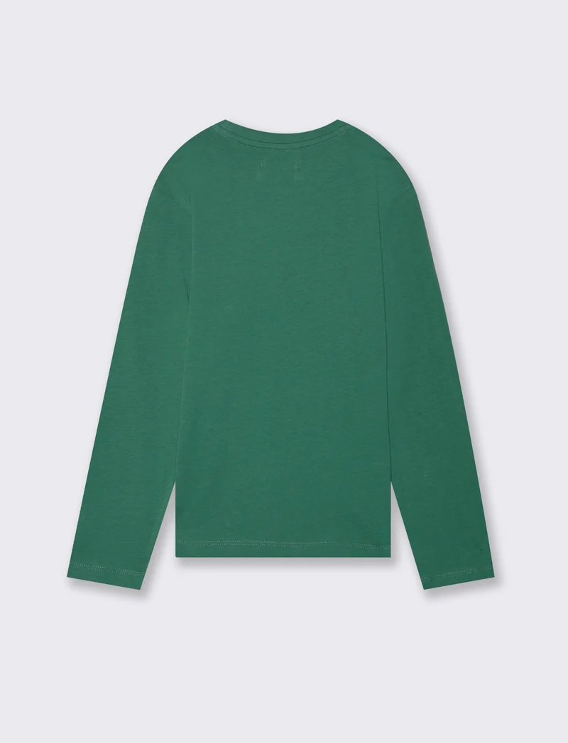 T-shirt in jersey con stampa. - Verde