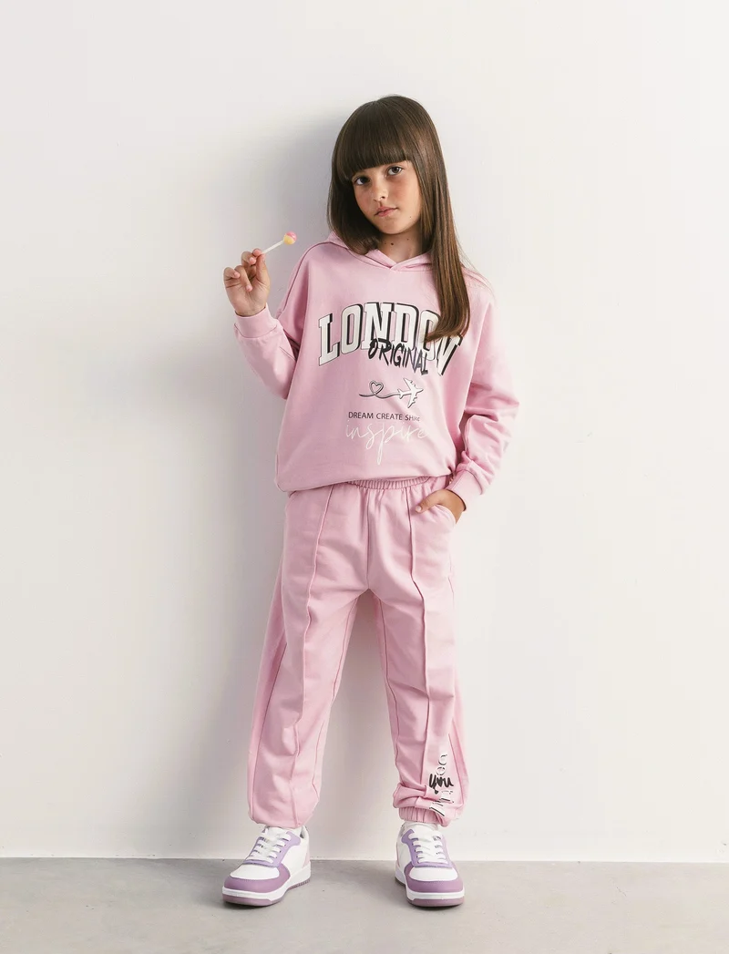 Pantaloni in felpa. - Rosa