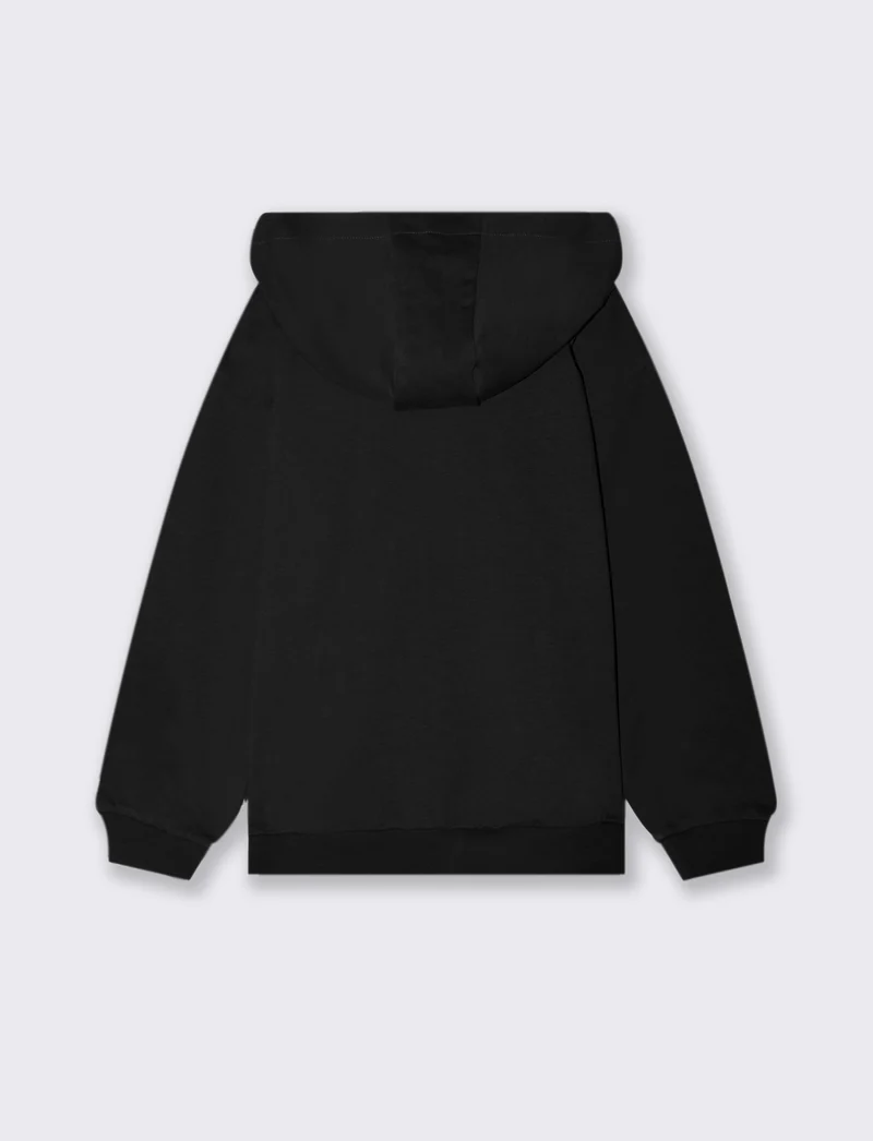 FELPA CON CAPPUCCIO - Nero