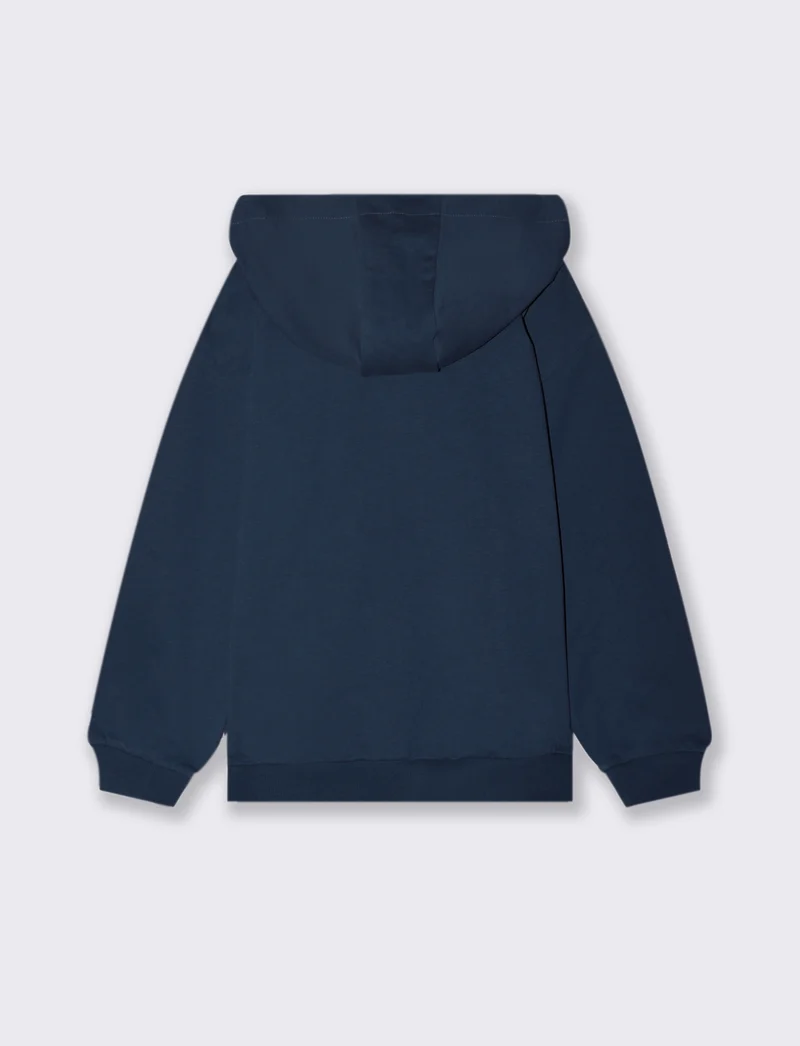 FELPA CON CAPPUCCIO - Blu