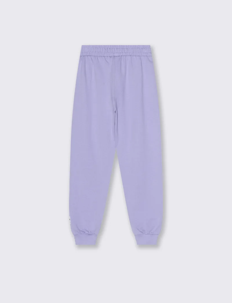 Pantaloni in felpa con elastico - Azzurro