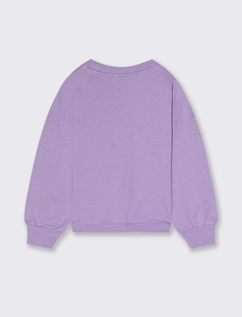 Felpa girocollo in cotone. - Lilla