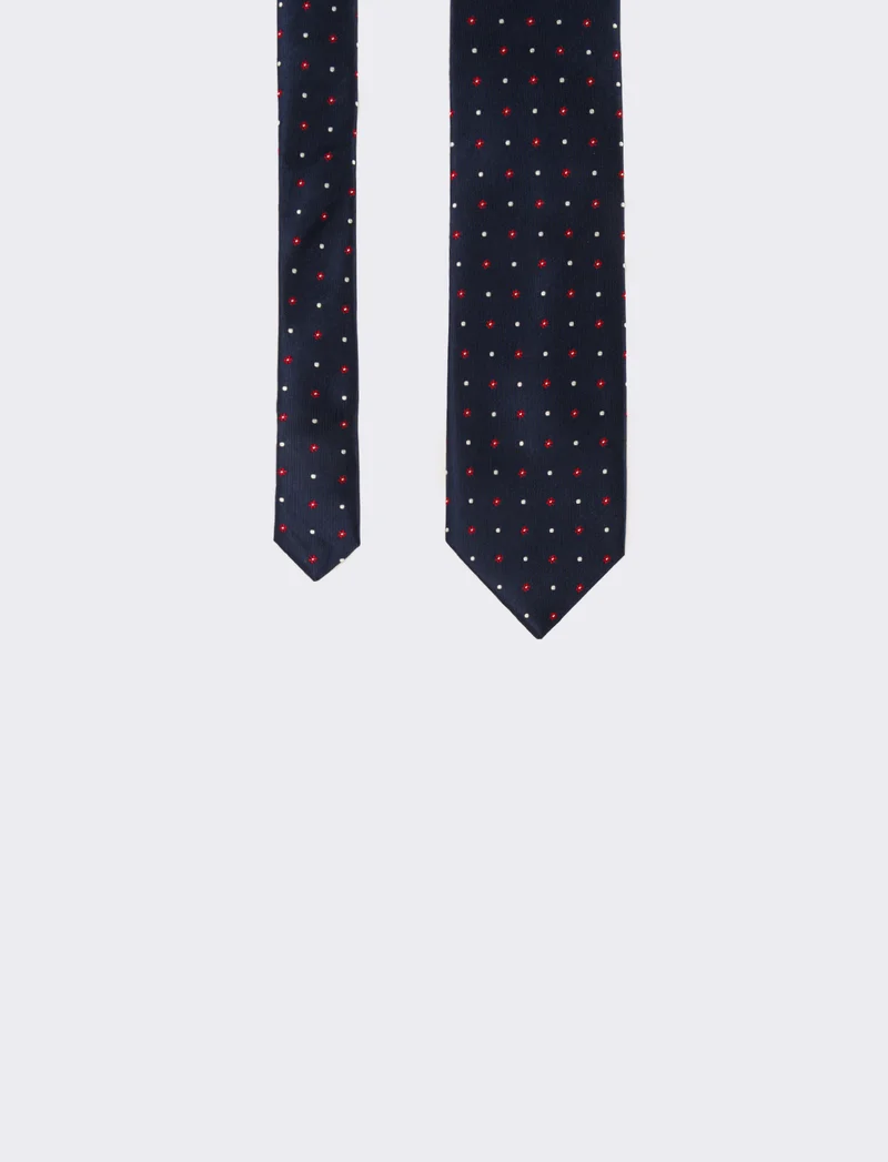 Cravatta uomo fantasia 8cm - Blu-rosso