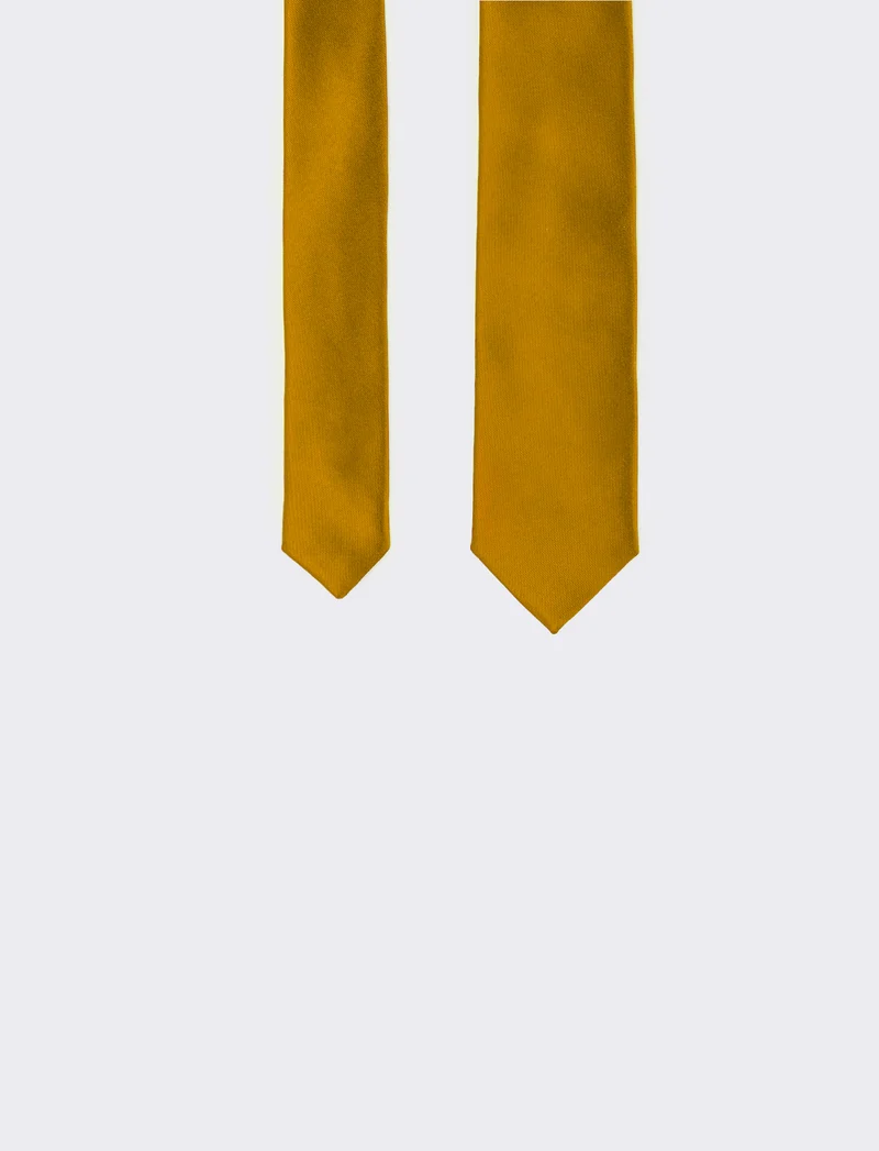 Cravatta uomo raso liscio 5cm - Oro