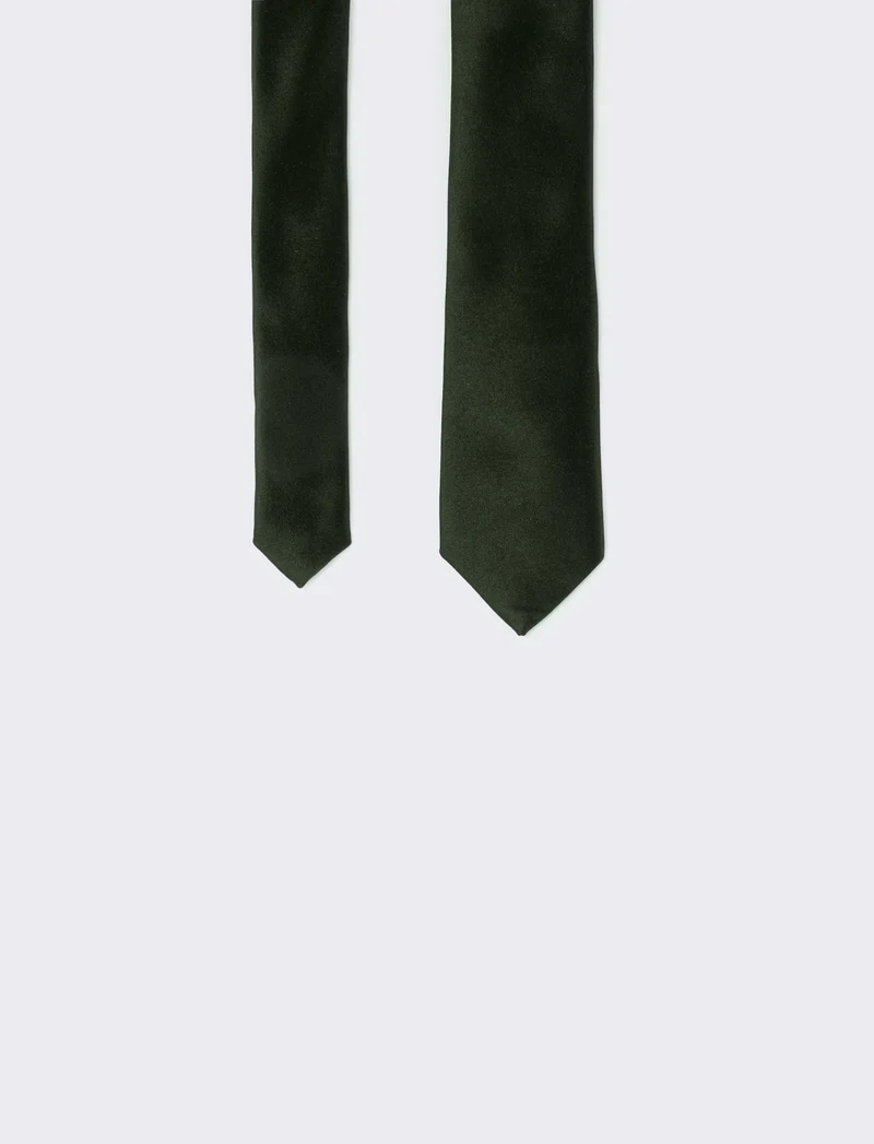 Cravatta uomo raso liscio 5cm - Verde