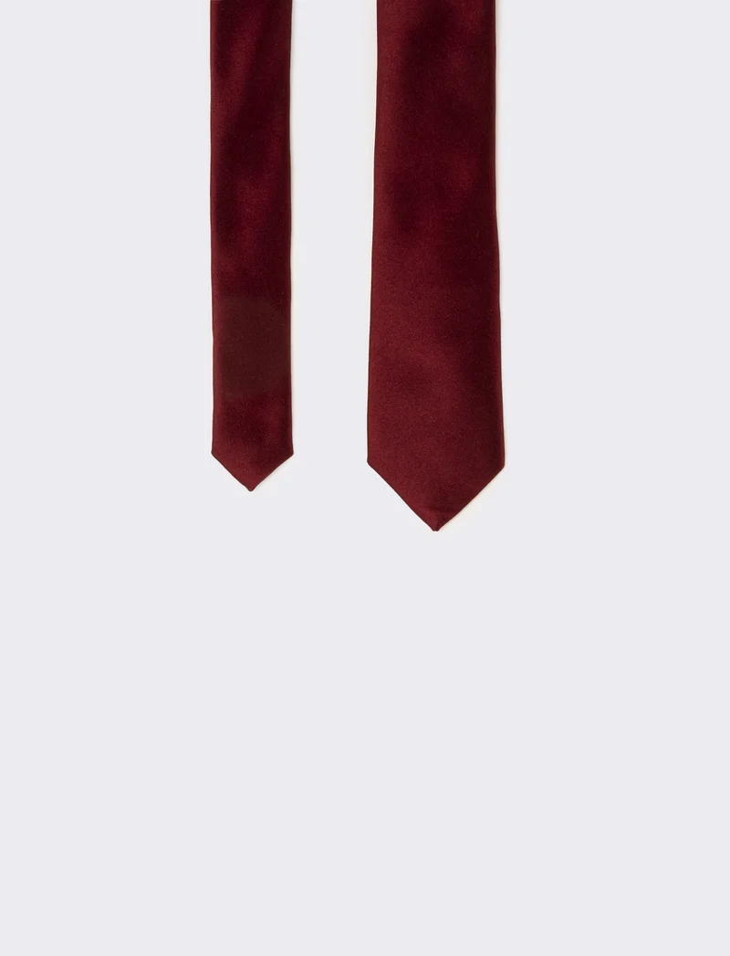 Cravatta uomo raso liscio 5cm - Bordeaux