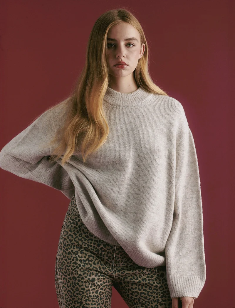 MAXIPULLOVER - Beige grano