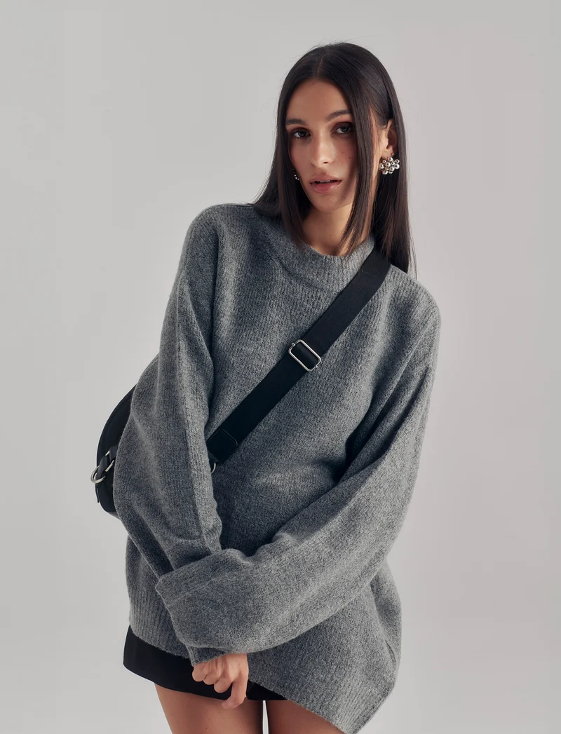 MAXIPULLOVER - Grigio mel.