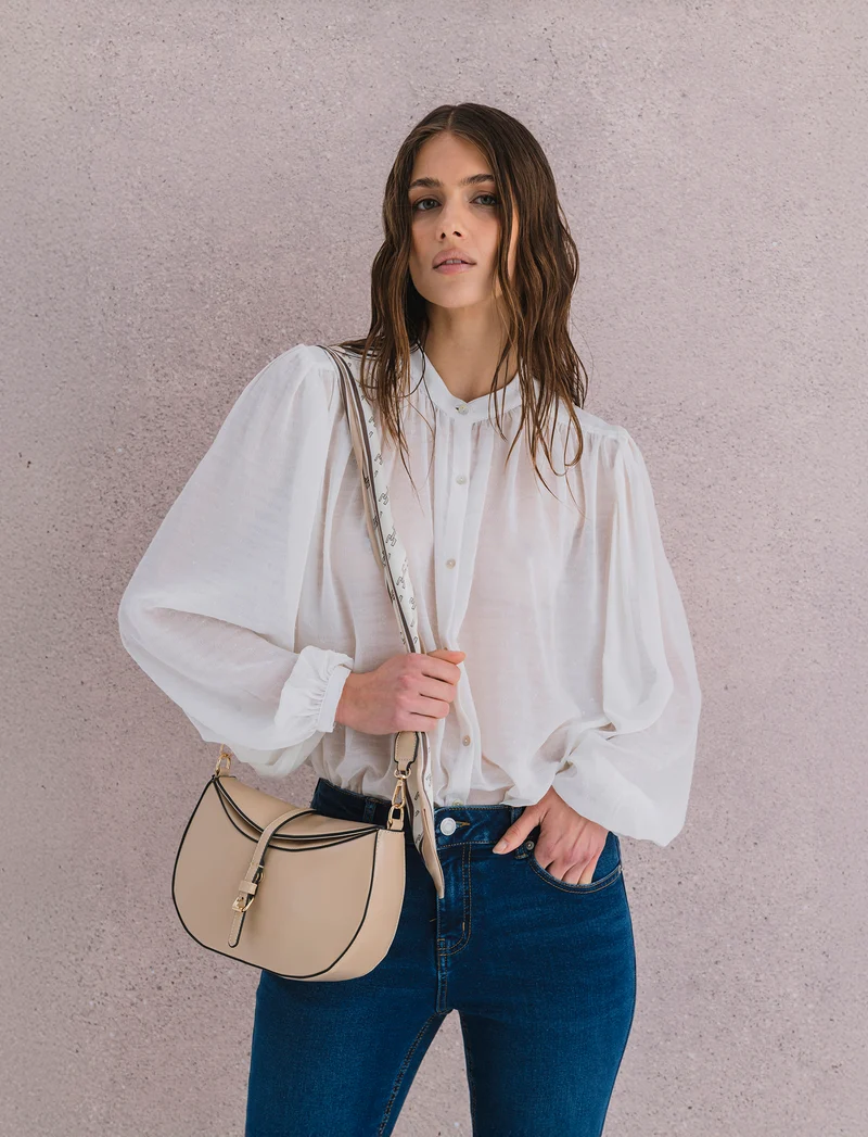 CAMICIA CON MANICA A 3/4 - Bianco latte