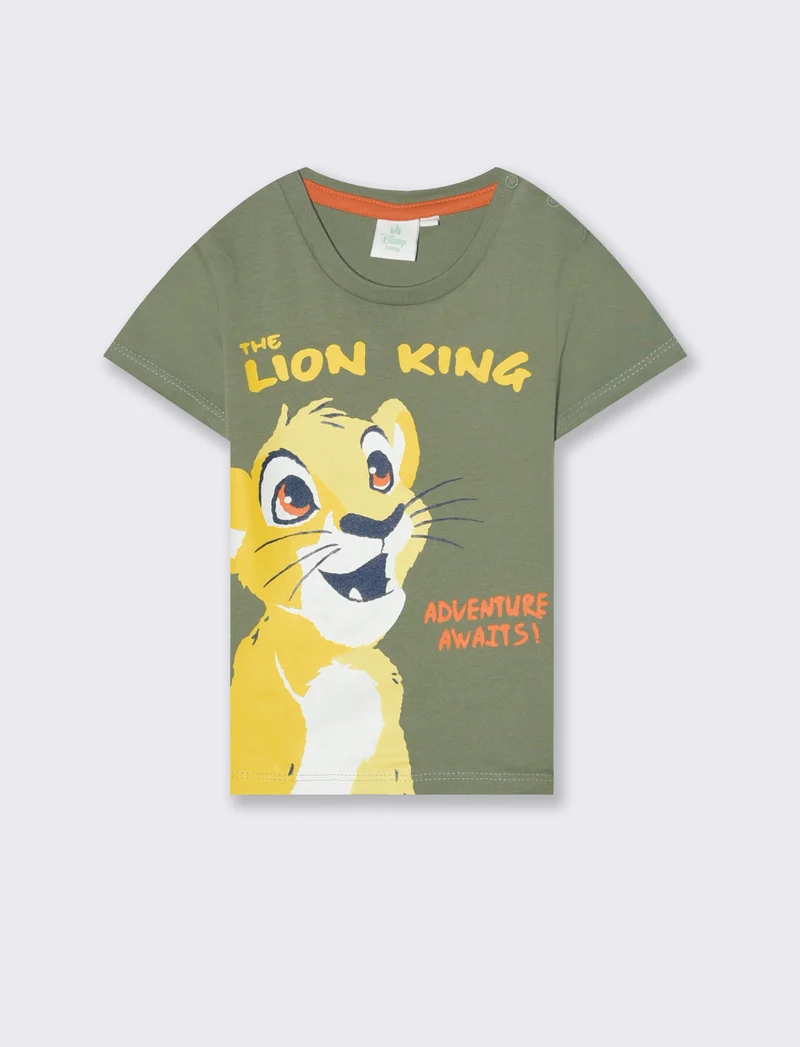 T-shirt con stampa Re Leone da neonato - Verde