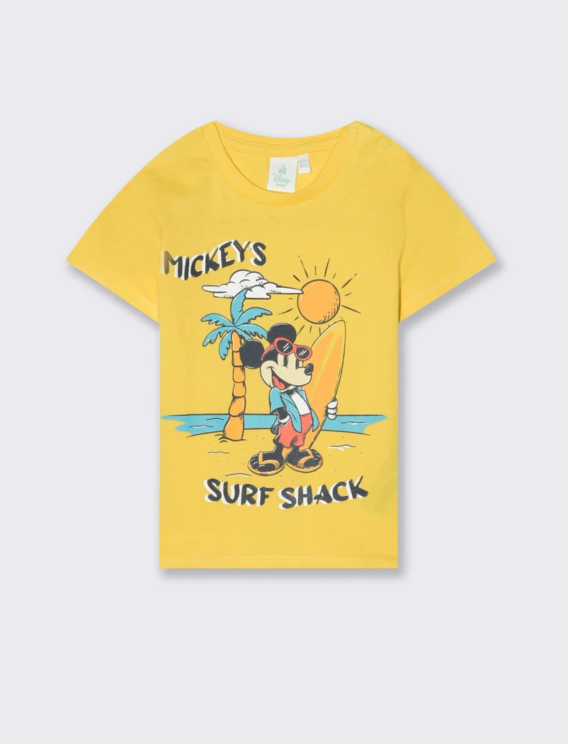 T shirt manica corta Topolino da neonato - Giallo