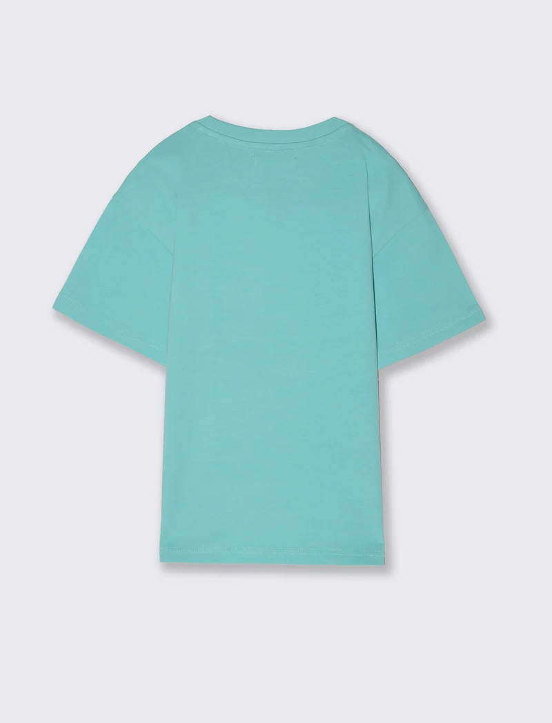 T-shirt con ricamo da bambino - Verde acqua