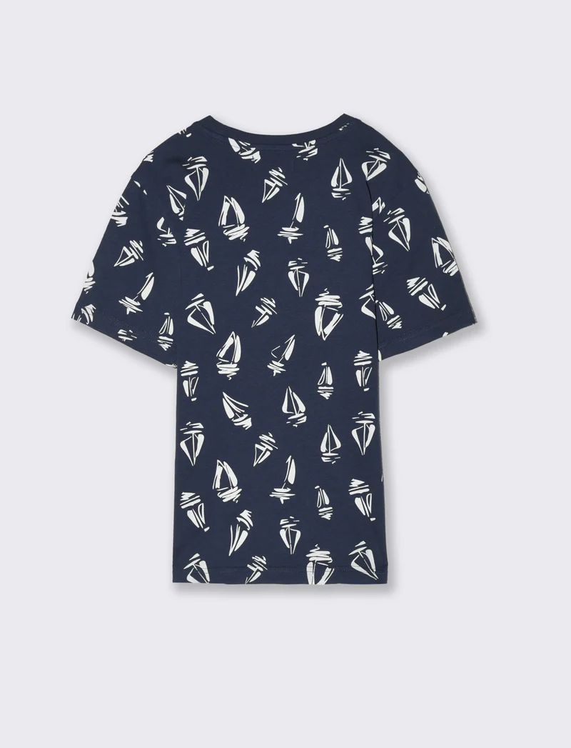T-shirt all-over in jersey da bambino - Blu