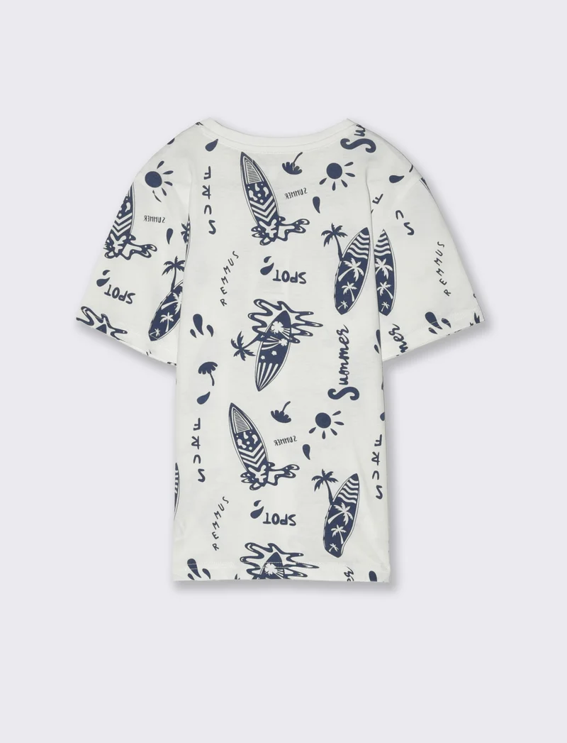 T-shirt all-over in jersey da bambino - Bianco
