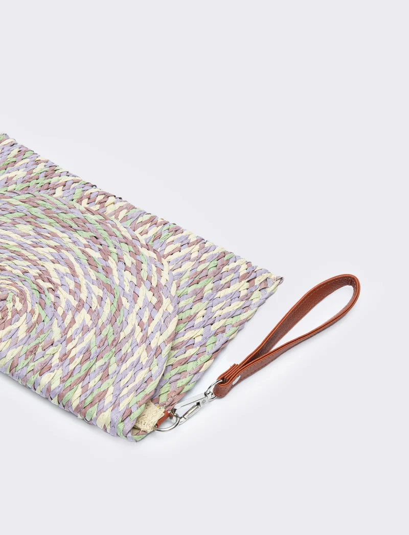 Pochette donna a lettera multicolor - Lilla