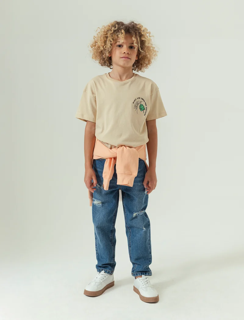 T-shirt LOOSE FIT da bambino - Beige