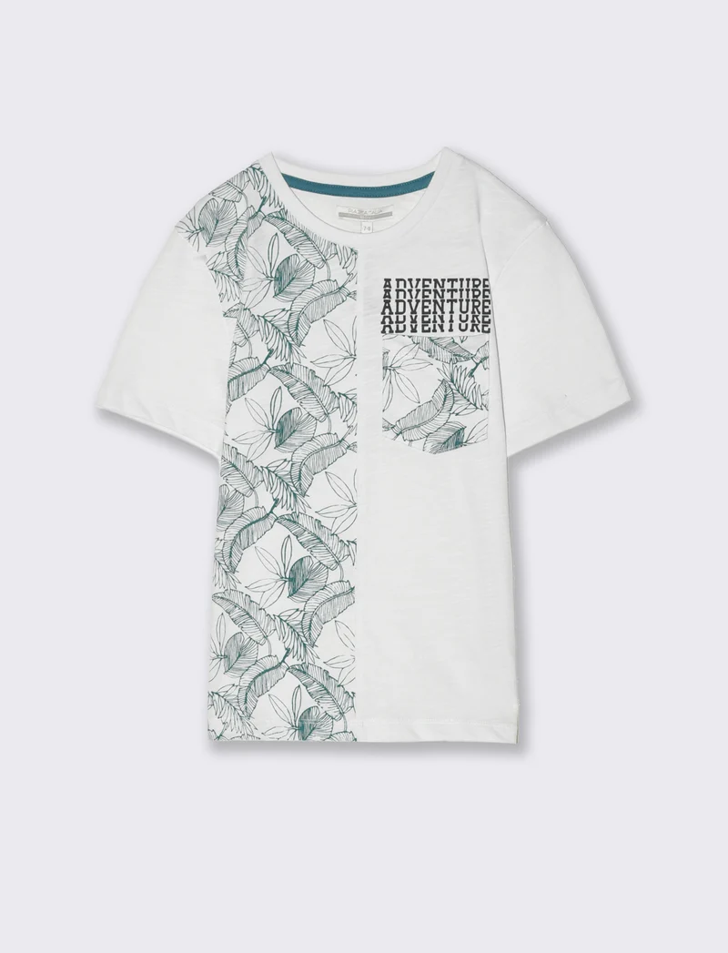 T-shirt stampa jungle da bambino - Bianco