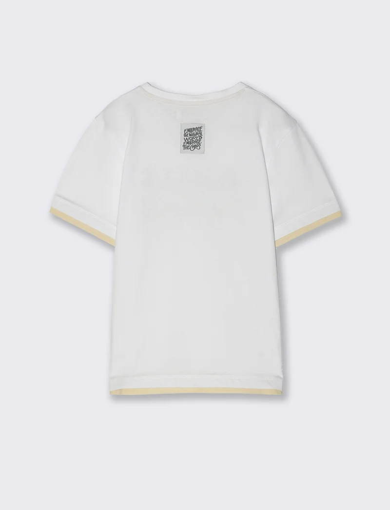 T-shirt con stampa jungle da bambino - Bianco