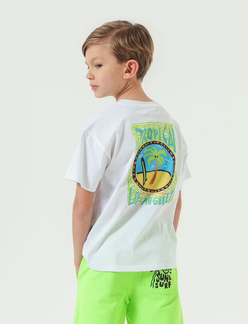 T-shirt tropicale da bambino - Bianco