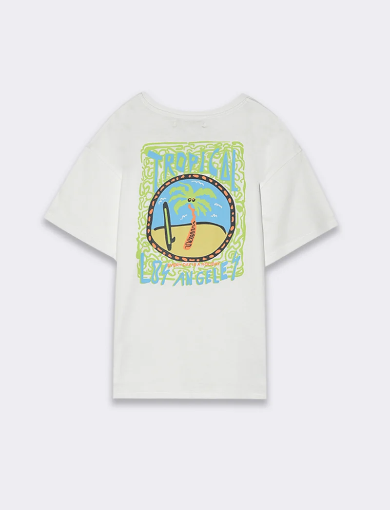 T-shirt tropicale da bambino - Bianco