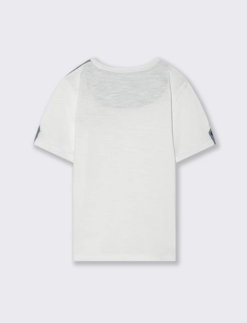 T-shirt jersey fiammato da bambino - Bianco