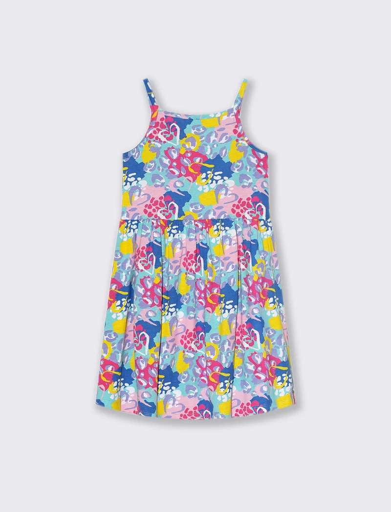 Abito stampa fluo da bambina - Azzurro