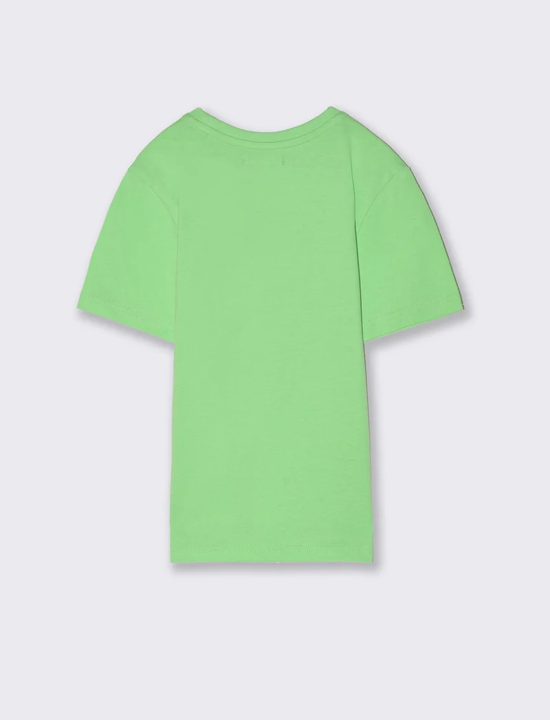 T-shirt basica in cotone da bambino - Verde mela